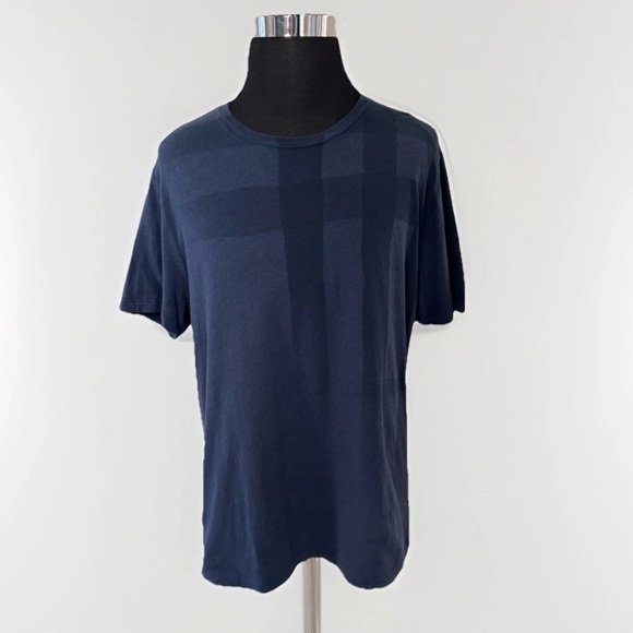 Burberry Brit T Shirt Mens XXL Nova Check Plaid Cotton Blue Preppy Classic - Picture 1 of 8